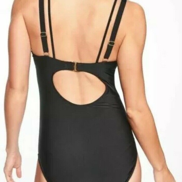 ATHLETA AQUALUXE SQUARE PLUNGE ONE-PIECE Black NWT - Picture 2 of 5